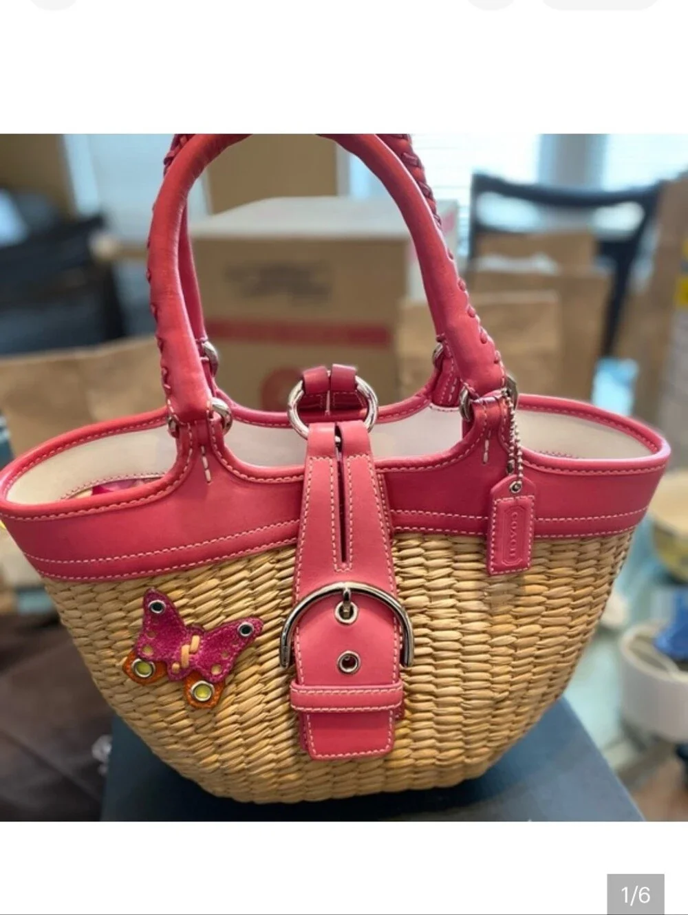 Coach Leather Butterfly Hangtag Bag